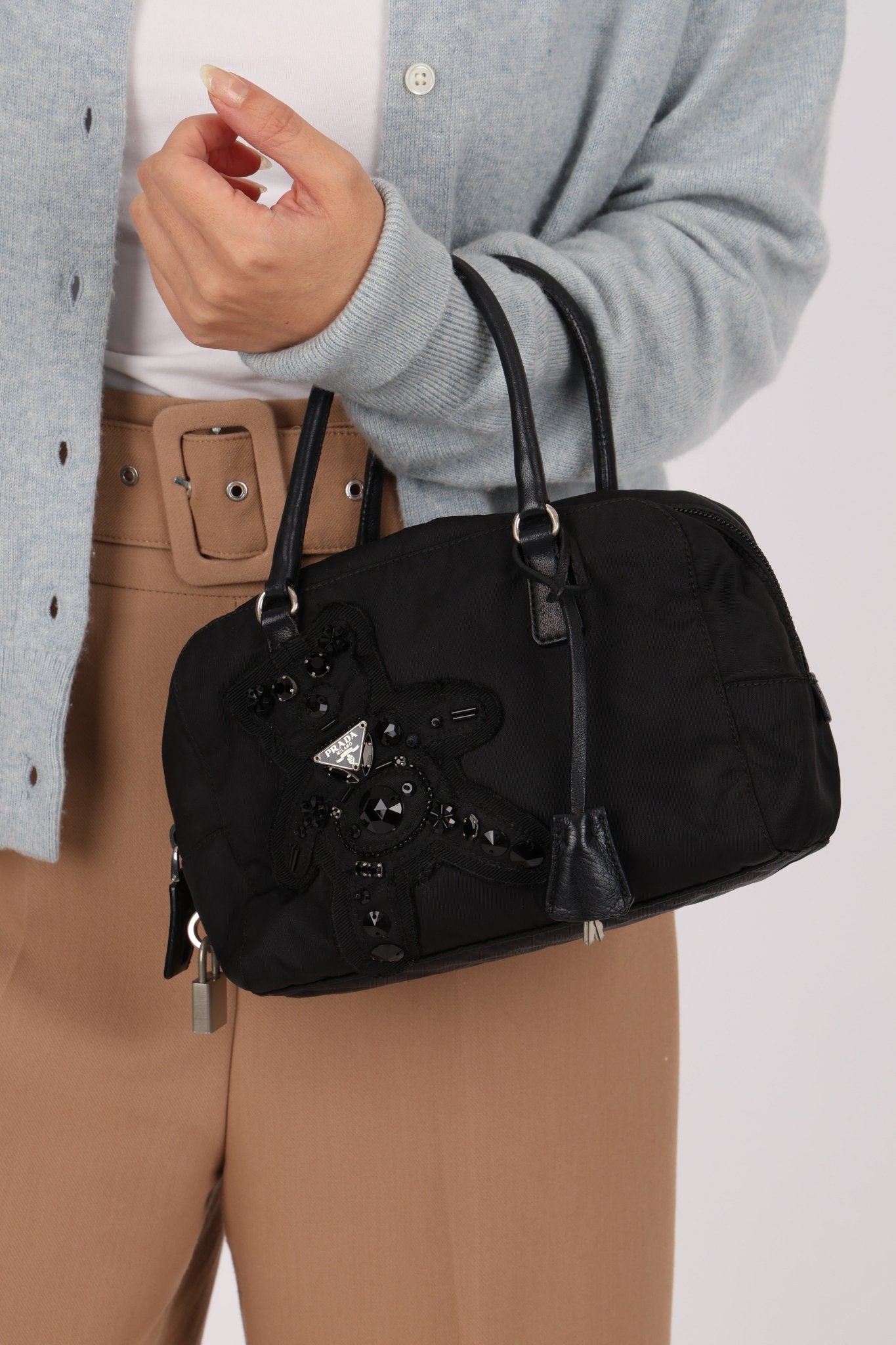 Prada Bijoux Teddy Bear Boston Bag - FashioNica