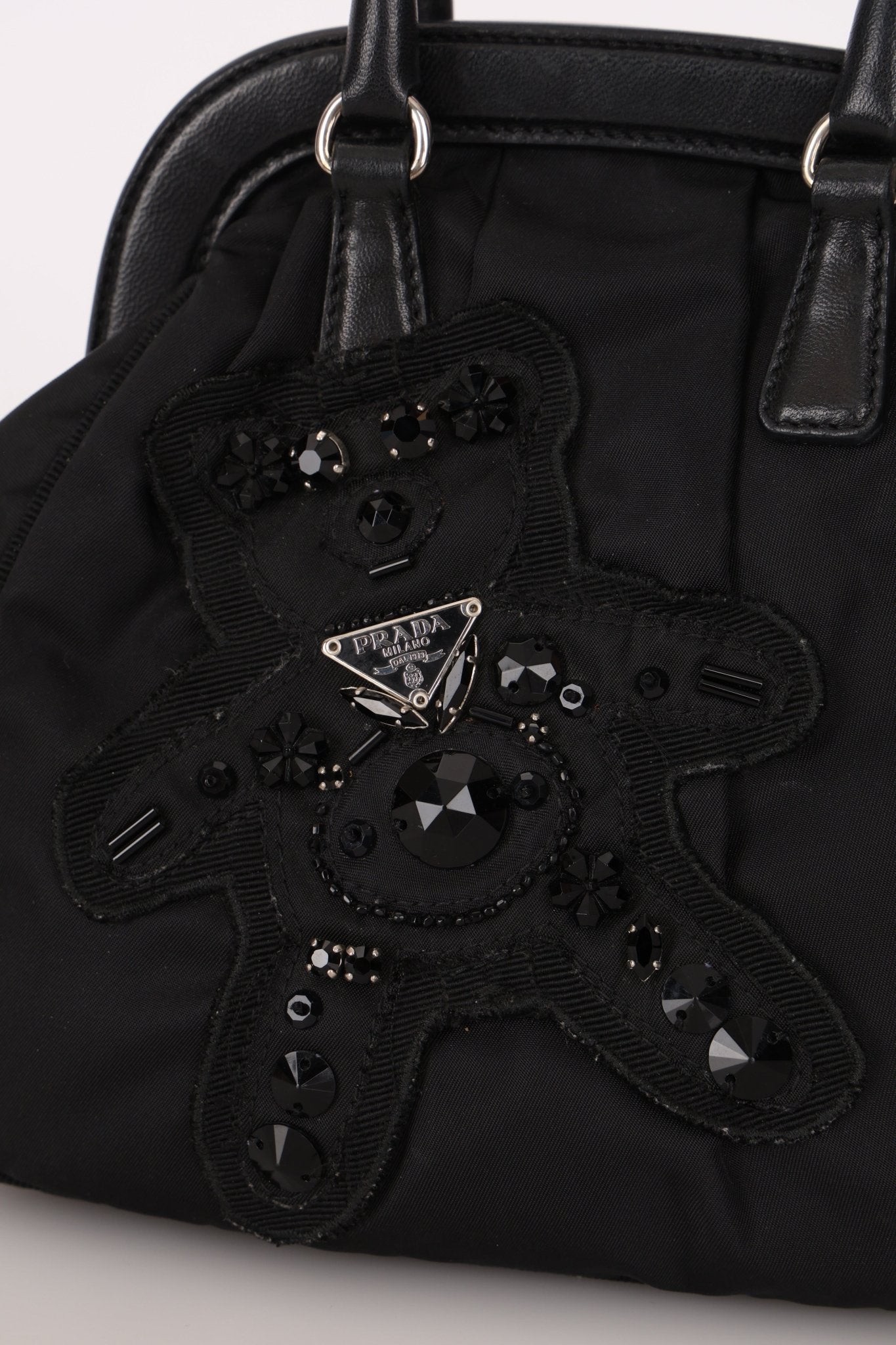 Prada Bijoux Teddy Bear Tessuto Frame Handle Bag - FashioNica