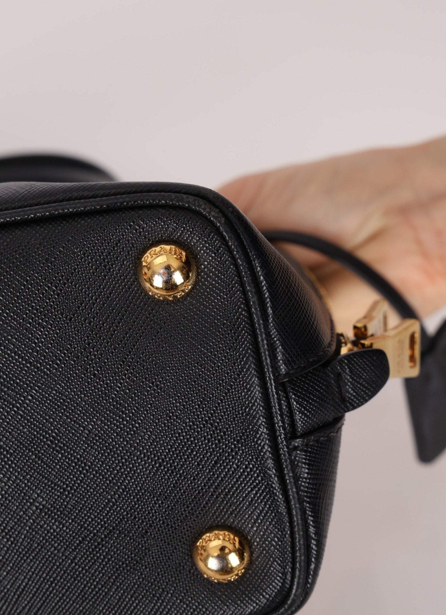 Prada Black Saffiano Mini Top Handle - FashioNica