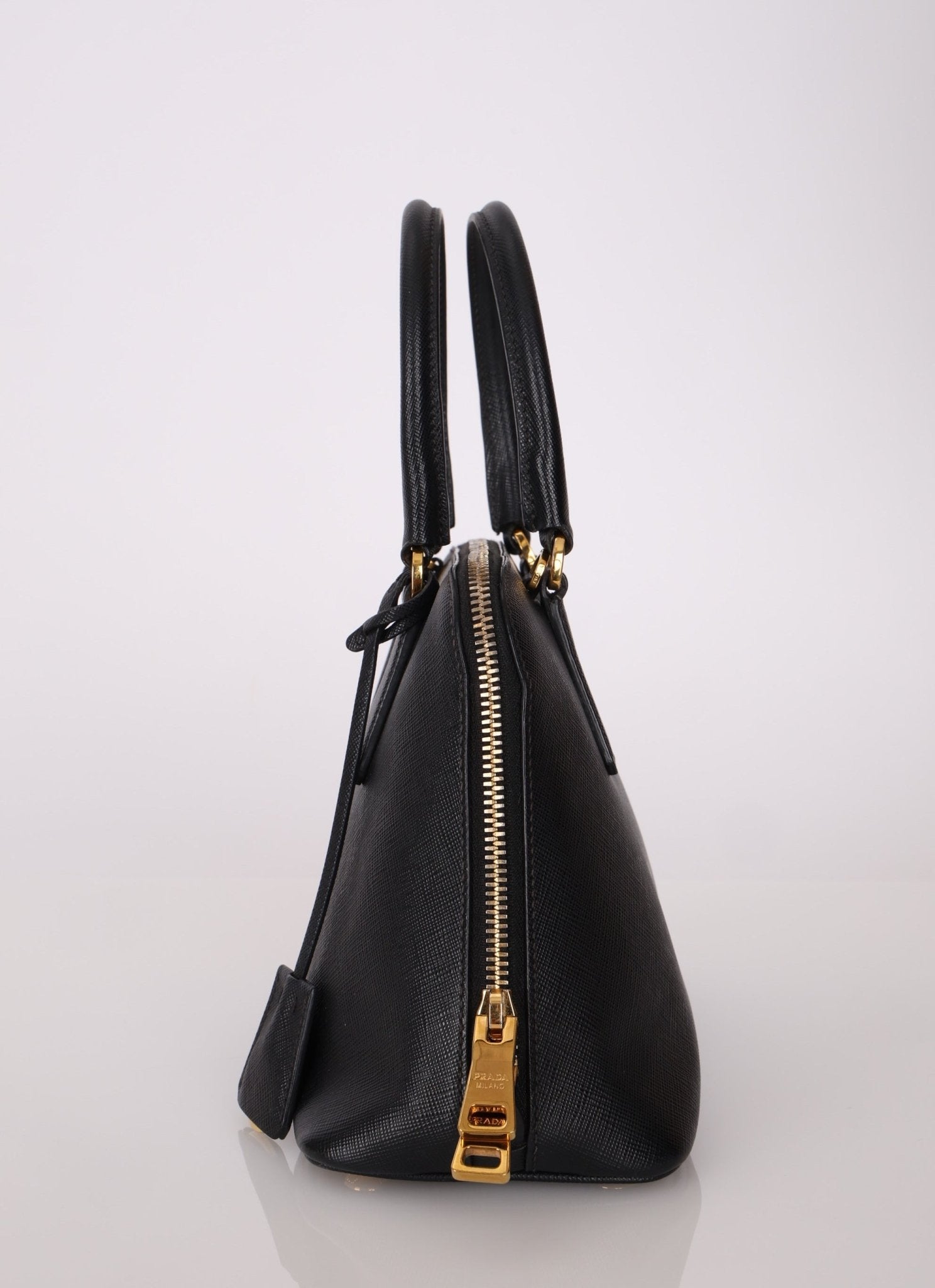 Prada Black Saffiano Mini Top Handle - FashioNica