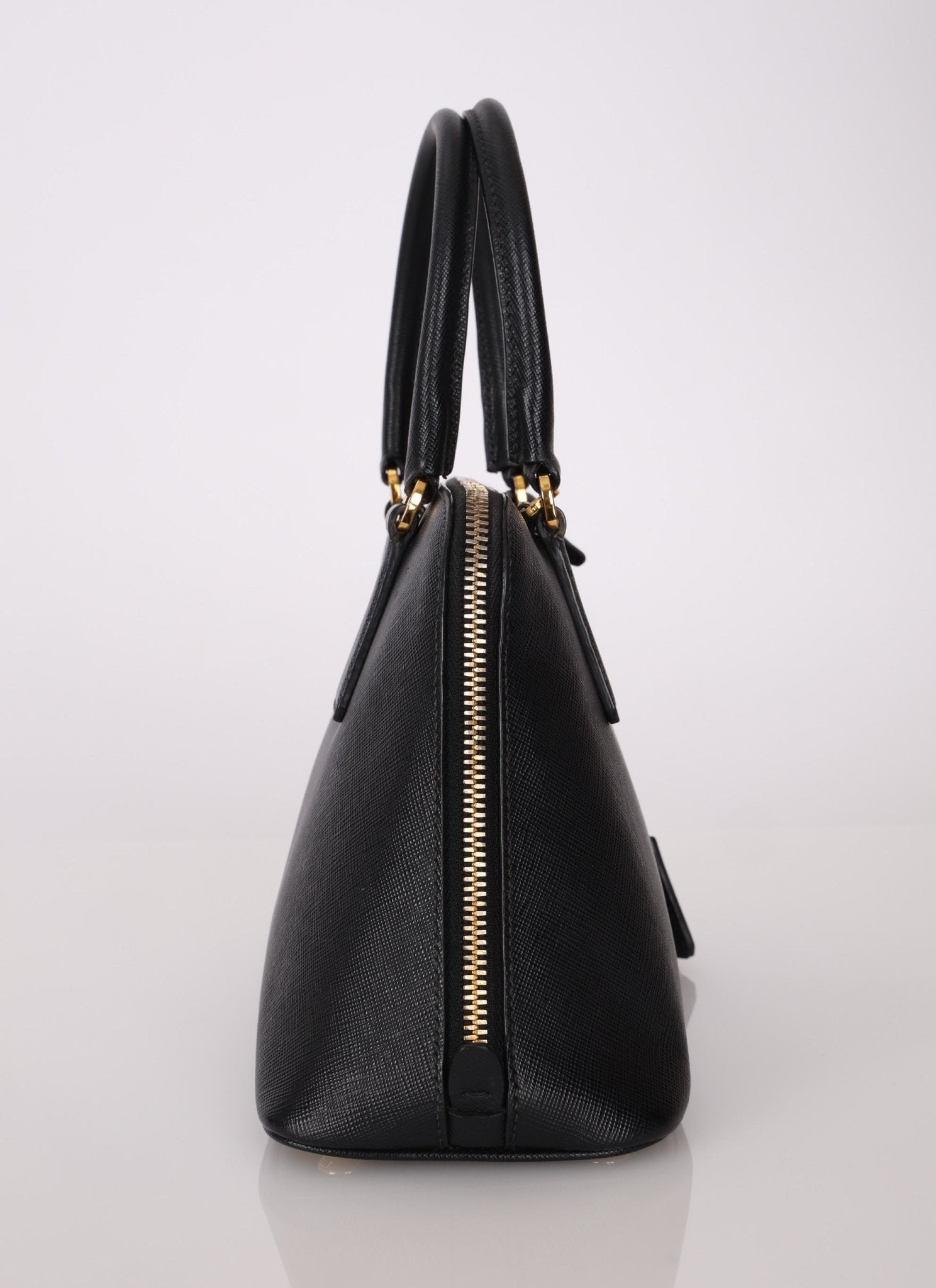 Prada Black Saffiano Mini Top Handle - FashioNica