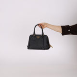 Prada Black Saffiano Mini Top Handle - FashioNica