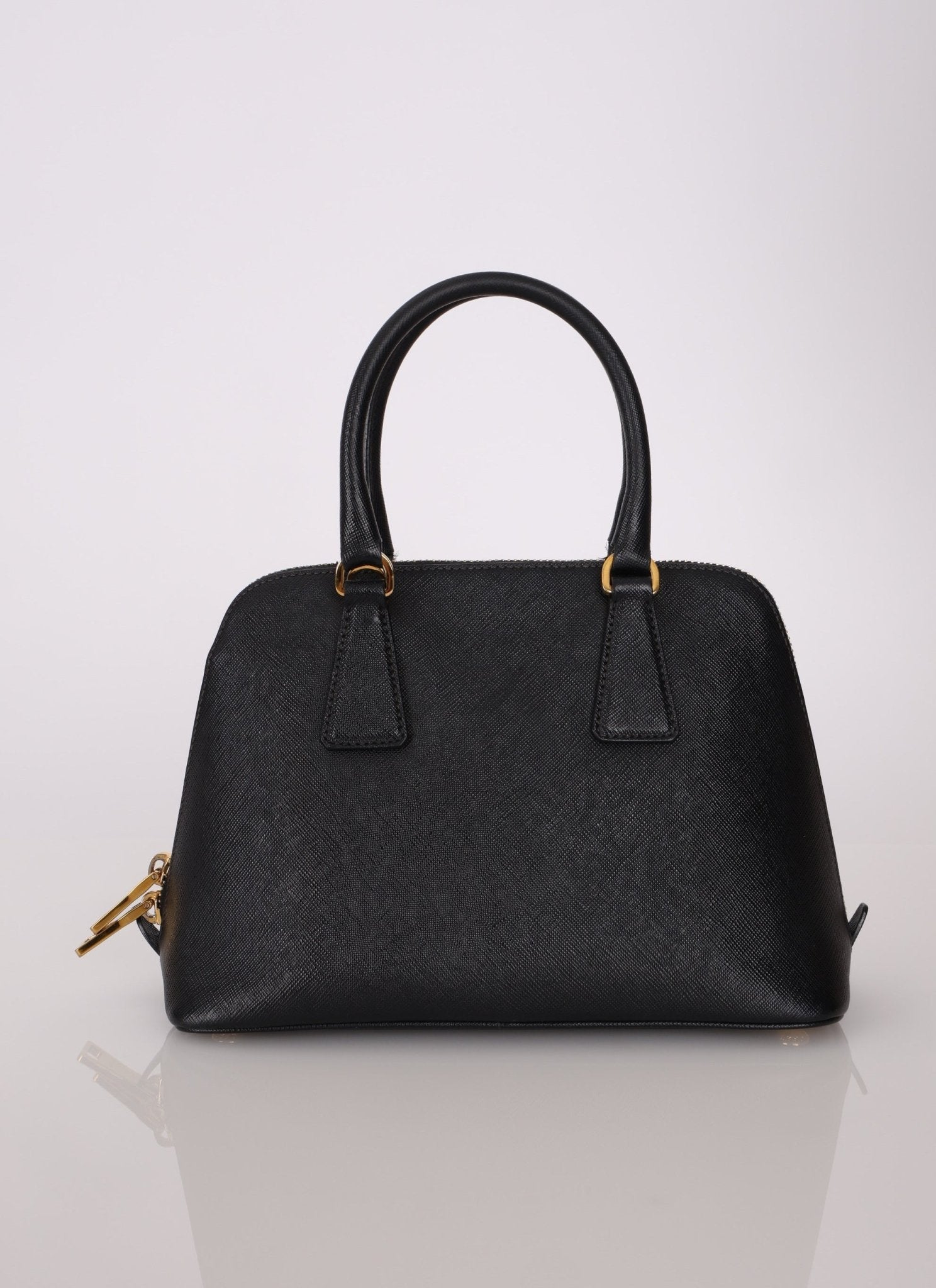 Prada Black Saffiano Mini Top Handle - FashioNica