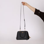 Prada Black Saffiano Mini Top Handle - FashioNica