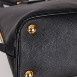 Prada Black Saffiano Mini Top Handle - FashioNica
