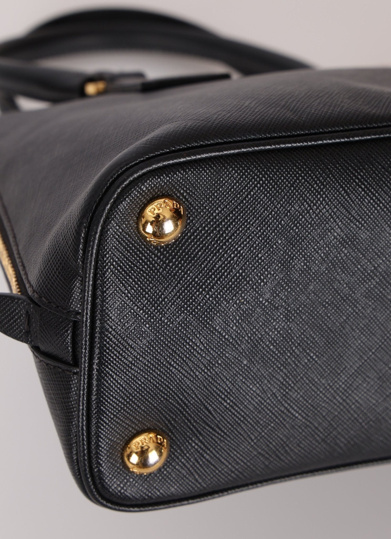 Prada Black Saffiano Mini Top Handle - FashioNica