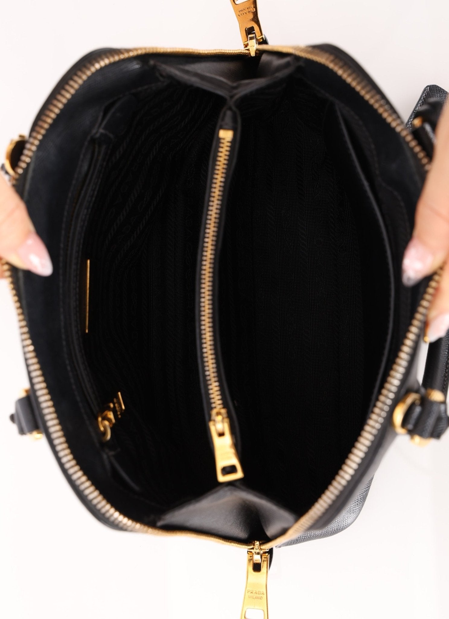 Prada Black Saffiano Mini Top Handle - FashioNica