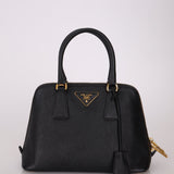 Prada Black Saffiano Mini Top Handle - FashioNica