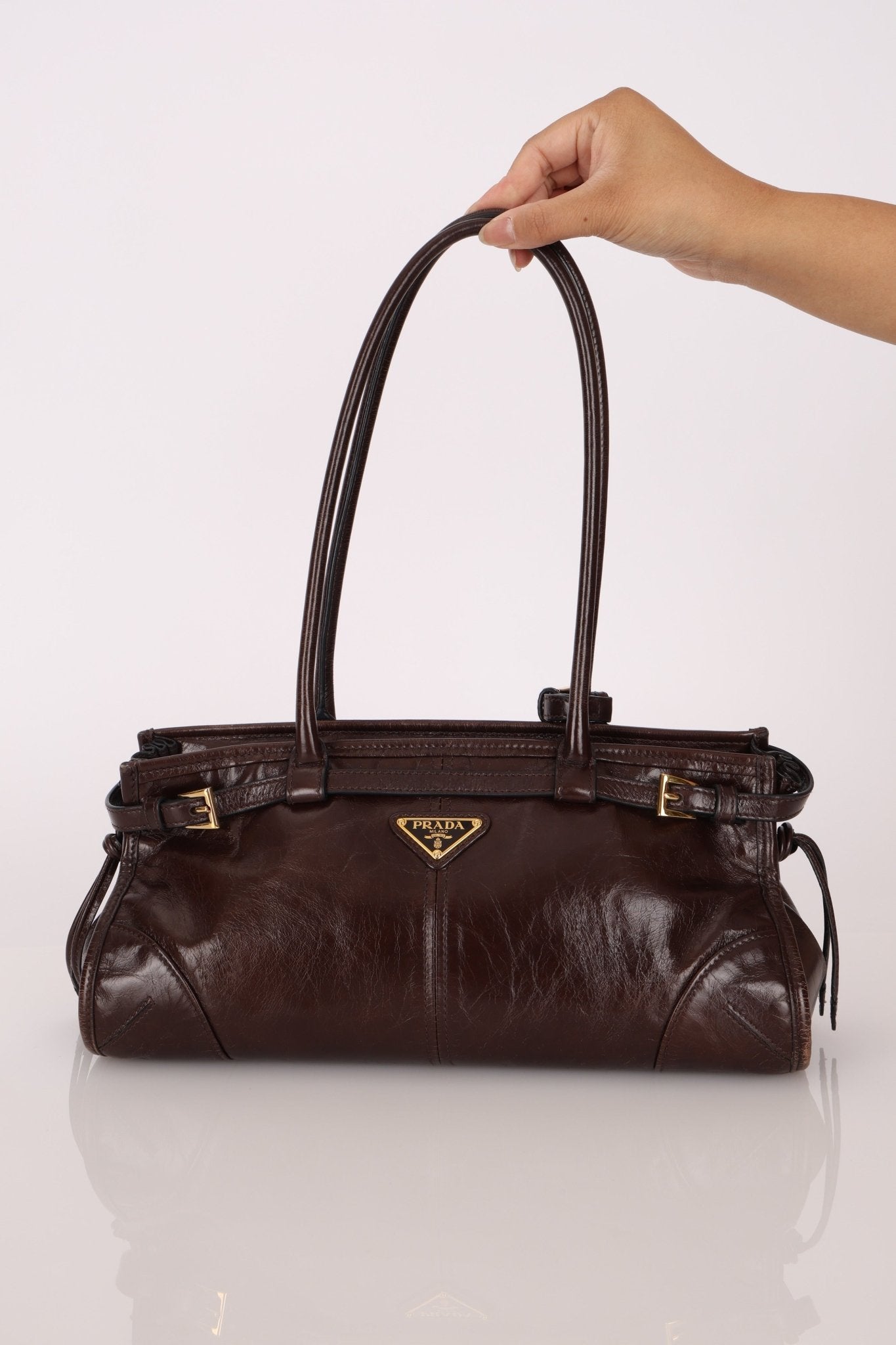 Prada Bonnie Medium Leather Shoulder Bag - FashioNica
