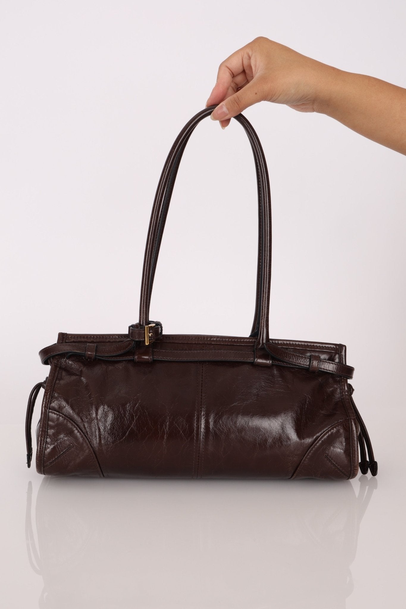 Prada Bonnie Medium Leather Shoulder Bag - FashioNica