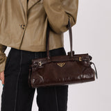 Prada Bonnie Medium Leather Shoulder Bag - FashioNica