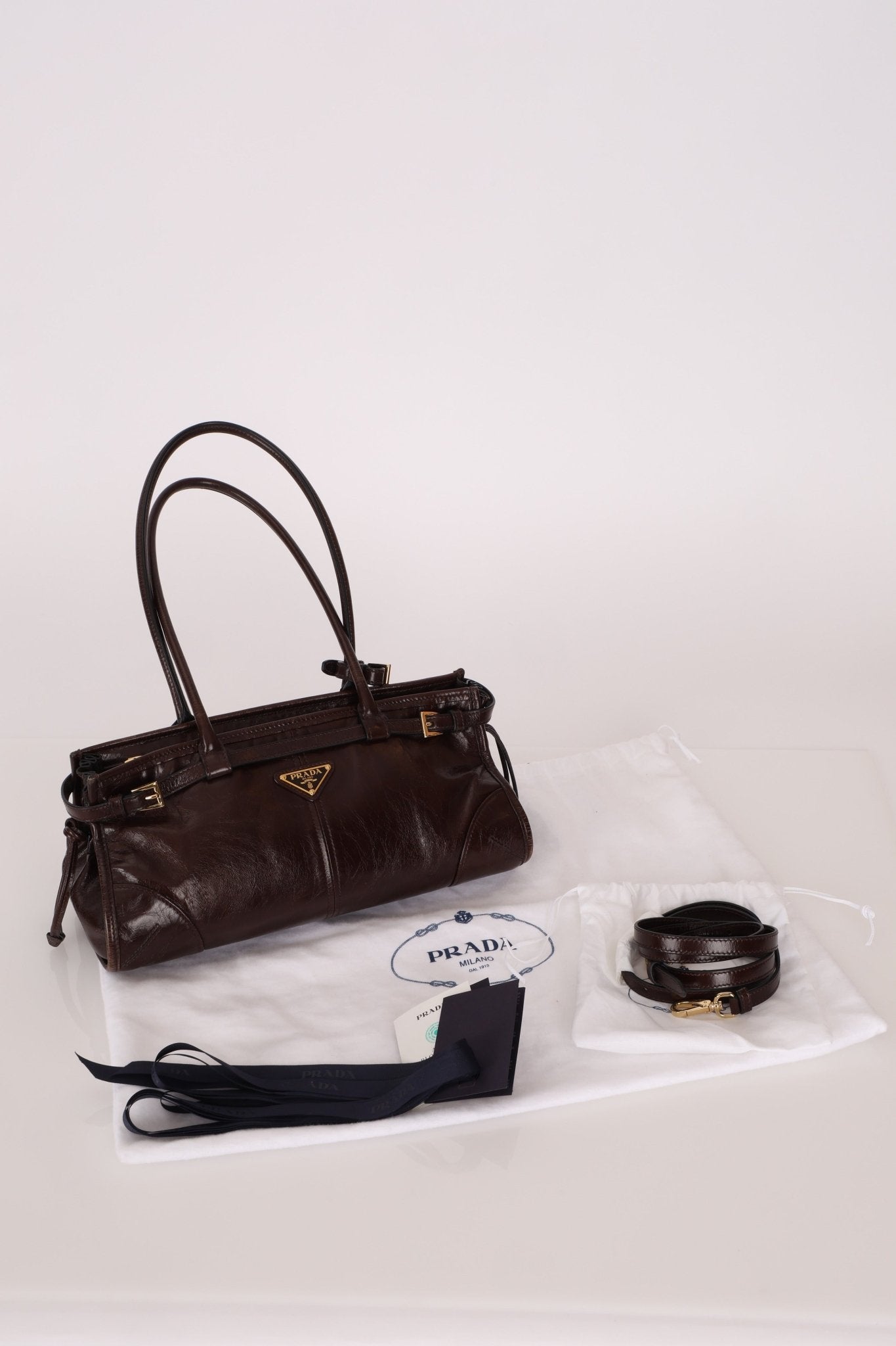 Prada Bonnie Medium Leather Shoulder Bag - FashioNica