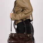 Prada Bonnie Medium Leather Shoulder Bag - FashioNica