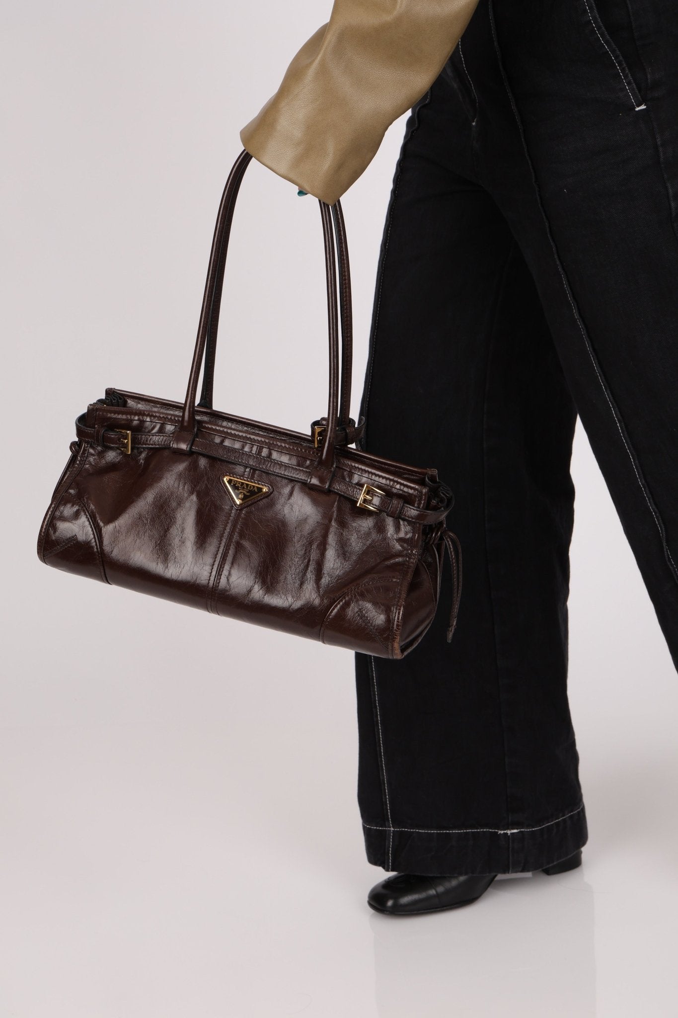 Prada Bonnie Medium Leather Shoulder Bag - FashioNica
