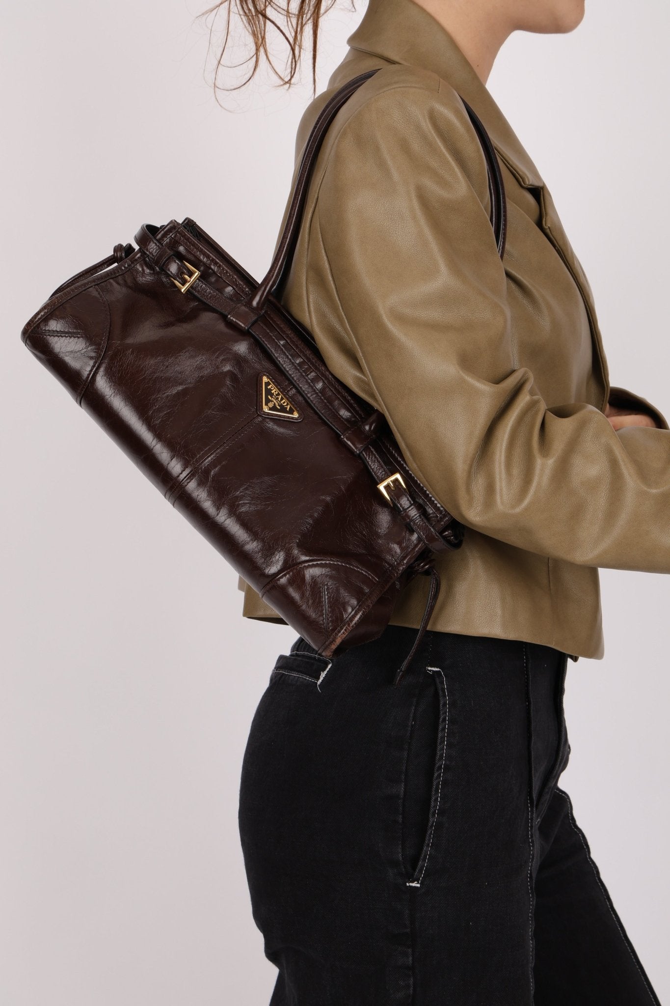 Prada Bonnie Medium Leather Shoulder Bag - FashioNica