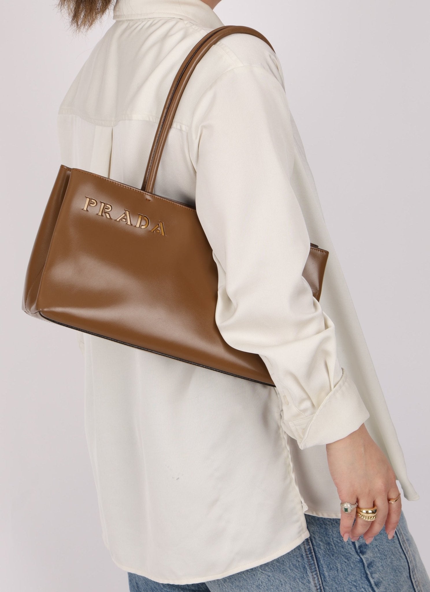 Prada Boxcalf Leather Cutout Tote - FashioNica