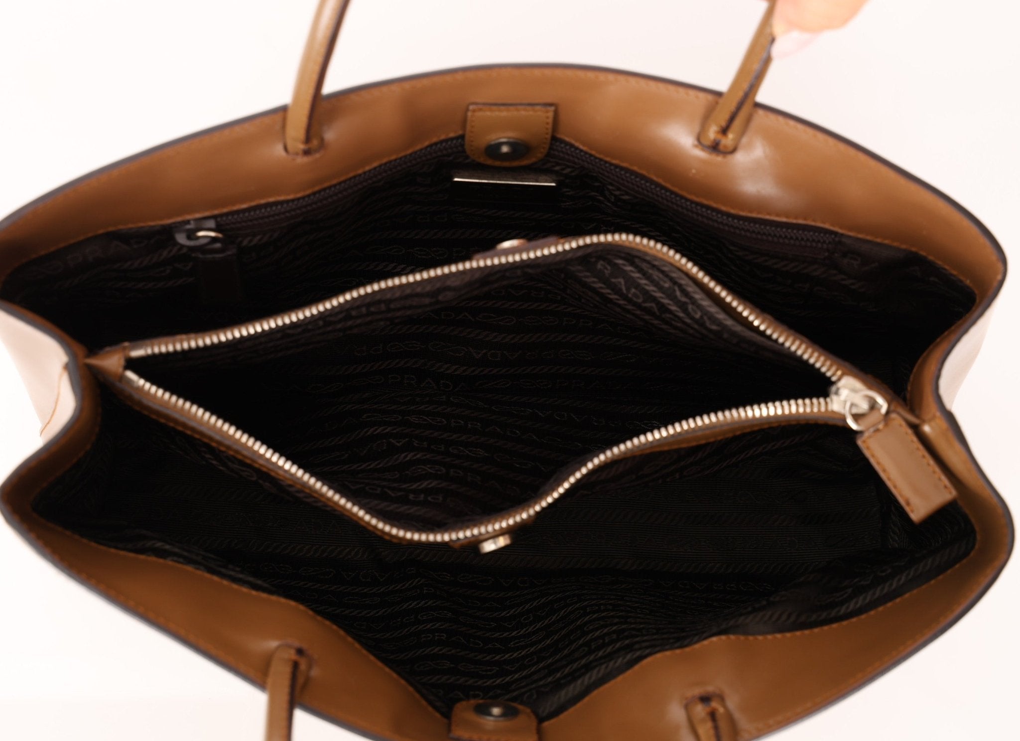 Prada Boxcalf Leather Cutout Tote - FashioNica