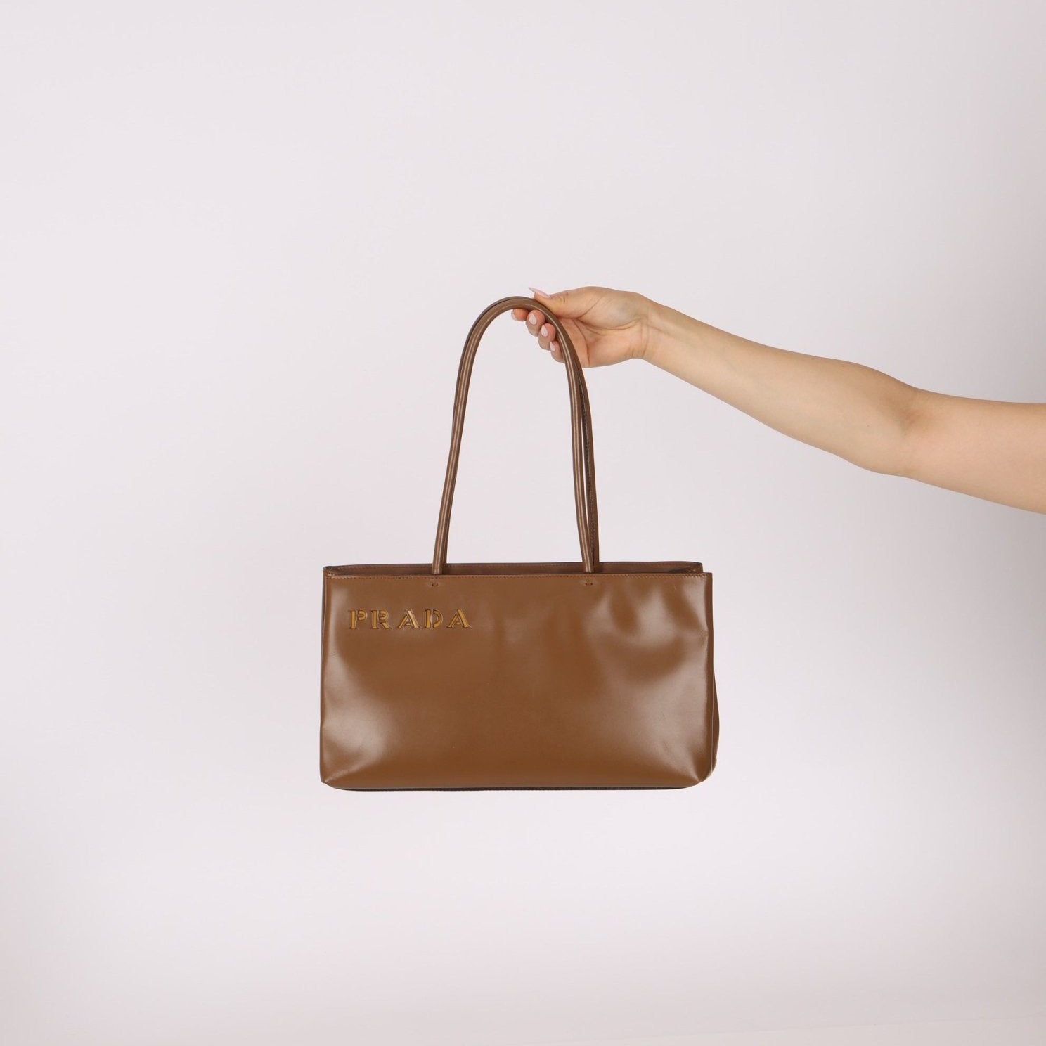 Prada Boxcalf Leather Cutout Tote - FashioNica