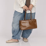 Prada Boxcalf Leather Cutout Tote - FashioNica