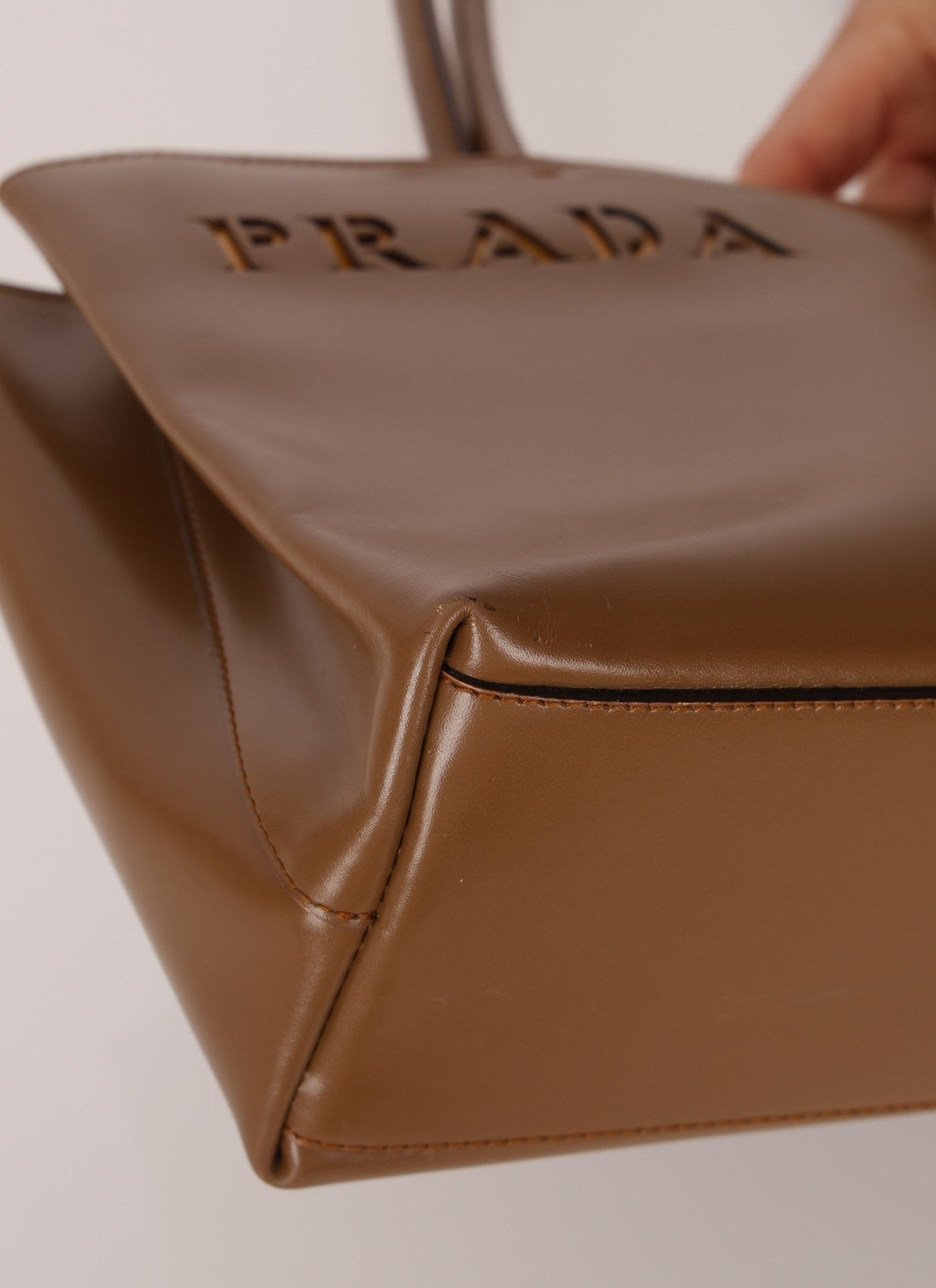 Prada Boxcalf Leather Cutout Tote - FashioNica