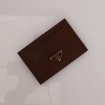Prada Brown Saffiano Card Holder - FashioNica