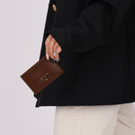 Prada Brown Saffiano Card Holder - FashioNica