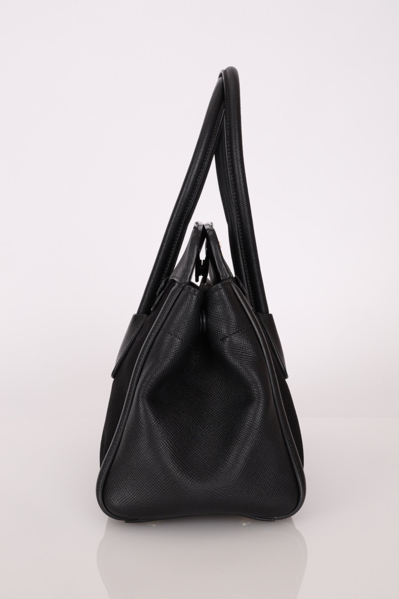 Prada Canapa Saffiano Shoulder Bag Nero Black - FashioNica