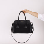 Prada Canapa Saffiano Shoulder Bag Nero Black - FashioNica