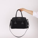Prada Canapa Saffiano Shoulder Bag Nero Black - FashioNica