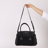 Prada Canapa Saffiano Shoulder Bag Nero Black - FashioNica