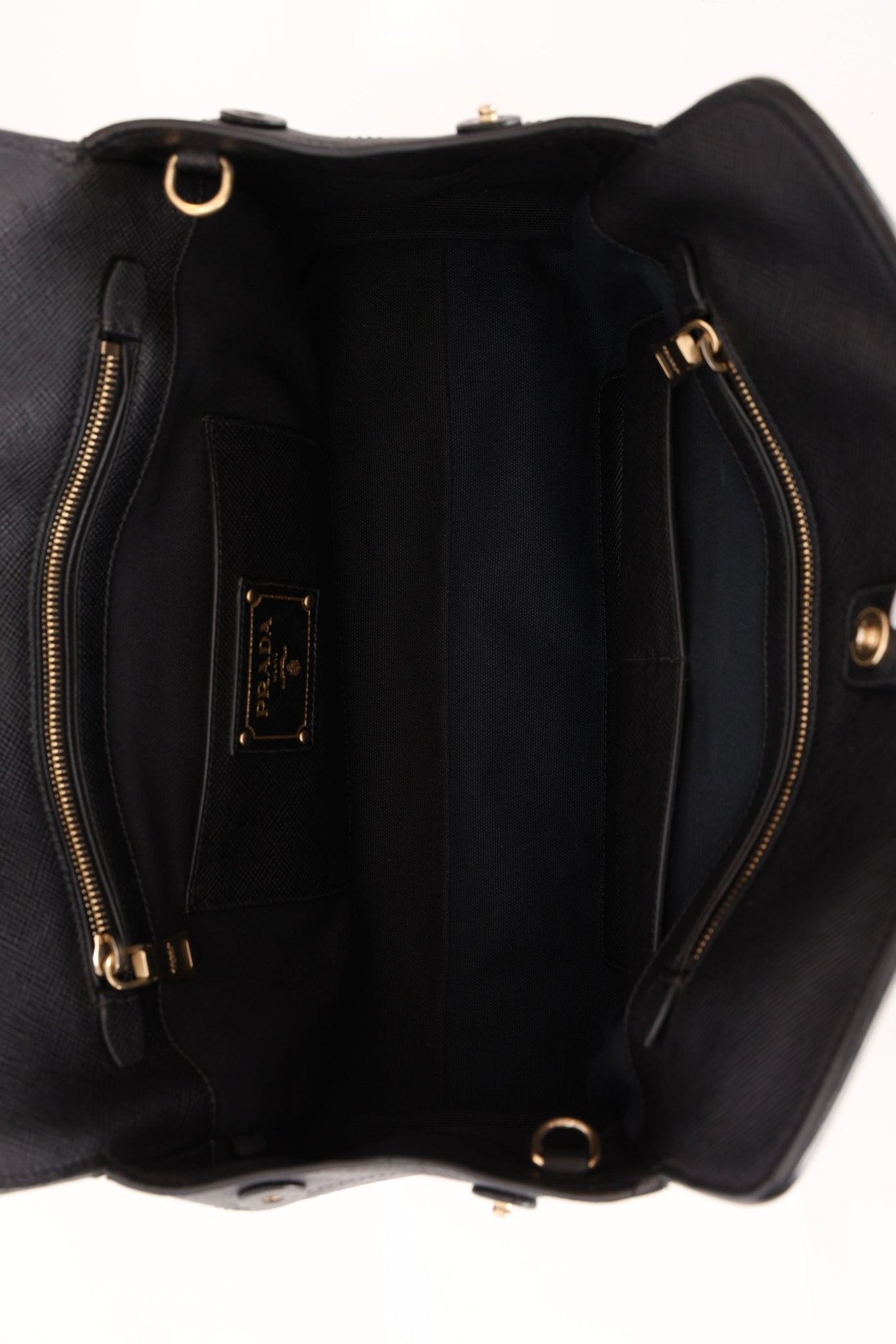 Prada Canapa Saffiano Shoulder Bag Nero Black - FashioNica