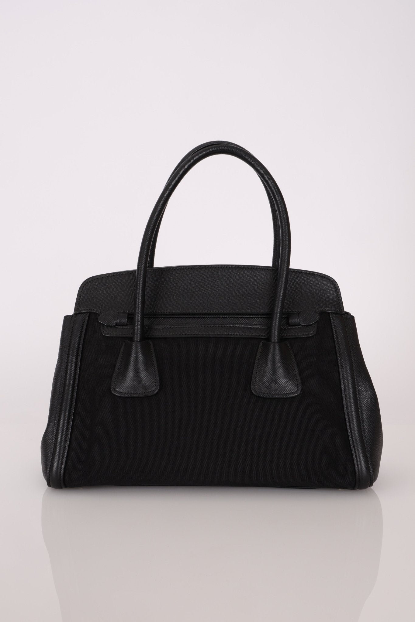 Prada Canapa Saffiano Shoulder Bag Nero Black - FashioNica