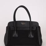 Prada Canapa Saffiano Shoulder Bag Nero Black - FashioNica