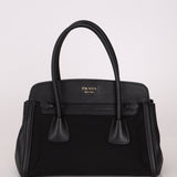 Prada Canapa Saffiano Shoulder Bag Nero Black - FashioNica