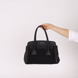 Prada Canapa Saffiano Shoulder Bag Nero Black - FashioNica