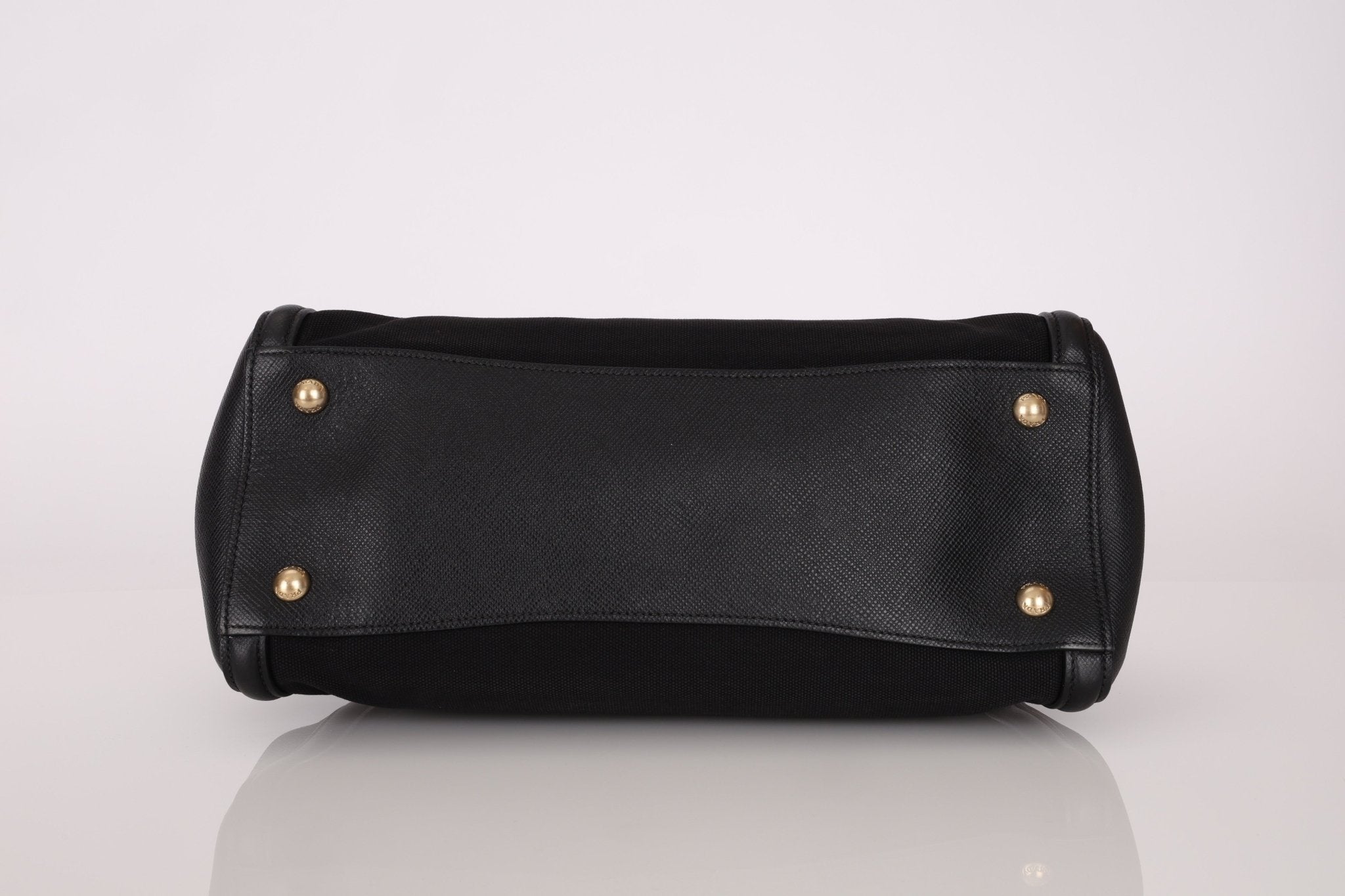 Prada Canapa Saffiano Shoulder Bag Nero Black - FashioNica
