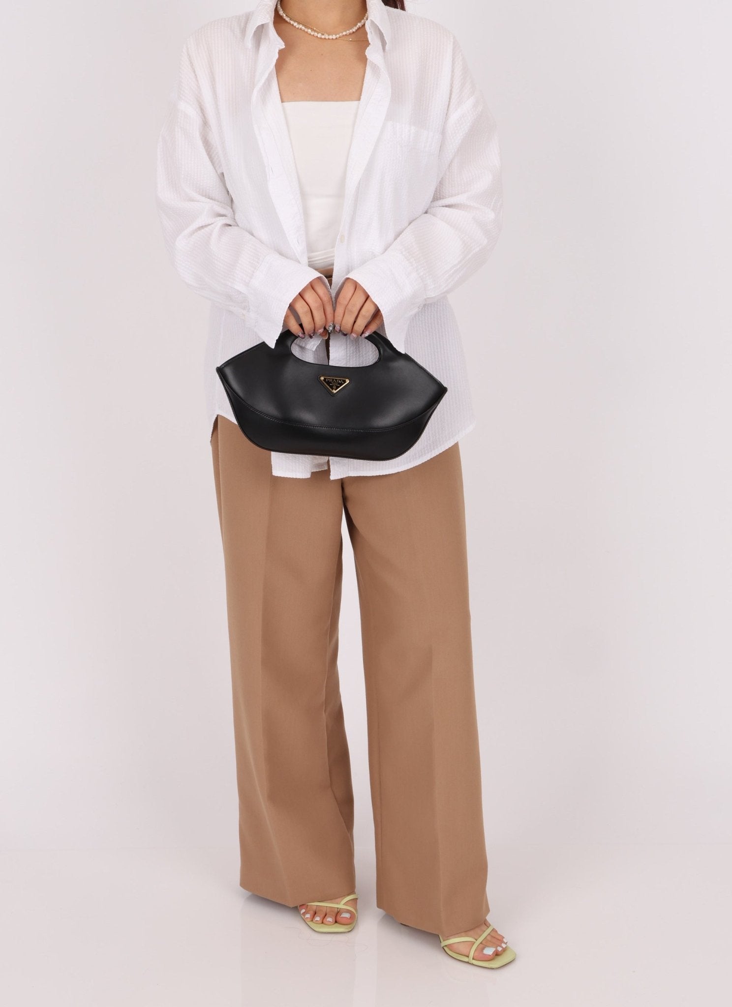 Prada City Calf Leather Top - Handle Bag - FashioNica