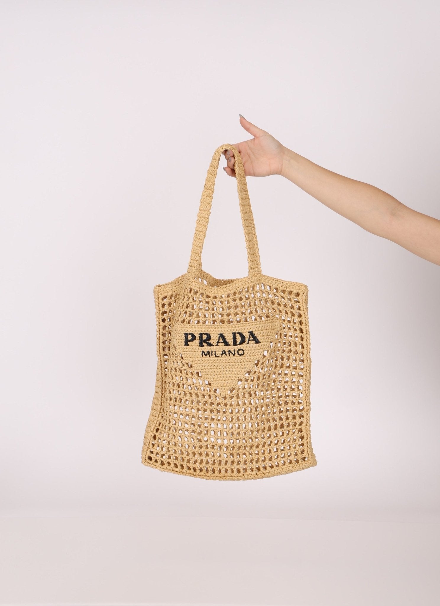 Prada Crochet Logo Tote - FashioNica
