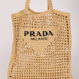 Prada Crochet Logo Tote - FashioNica