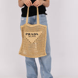 Prada Crochet Logo Tote - FashioNica