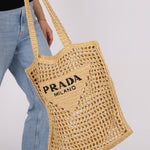 Prada Crochet Logo Tote - FashioNica