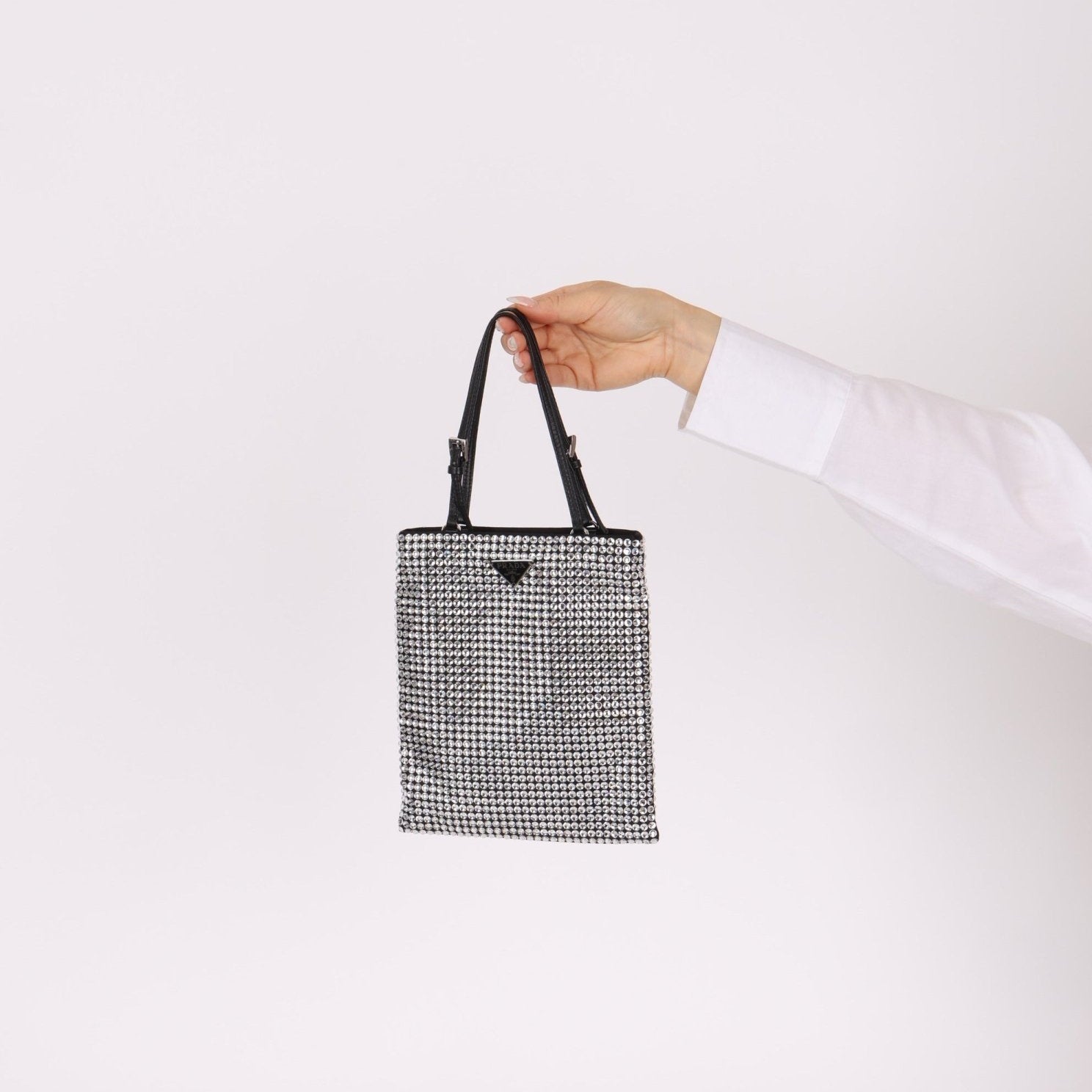 Prada Crystal Embellished Mini Tote - FashioNica