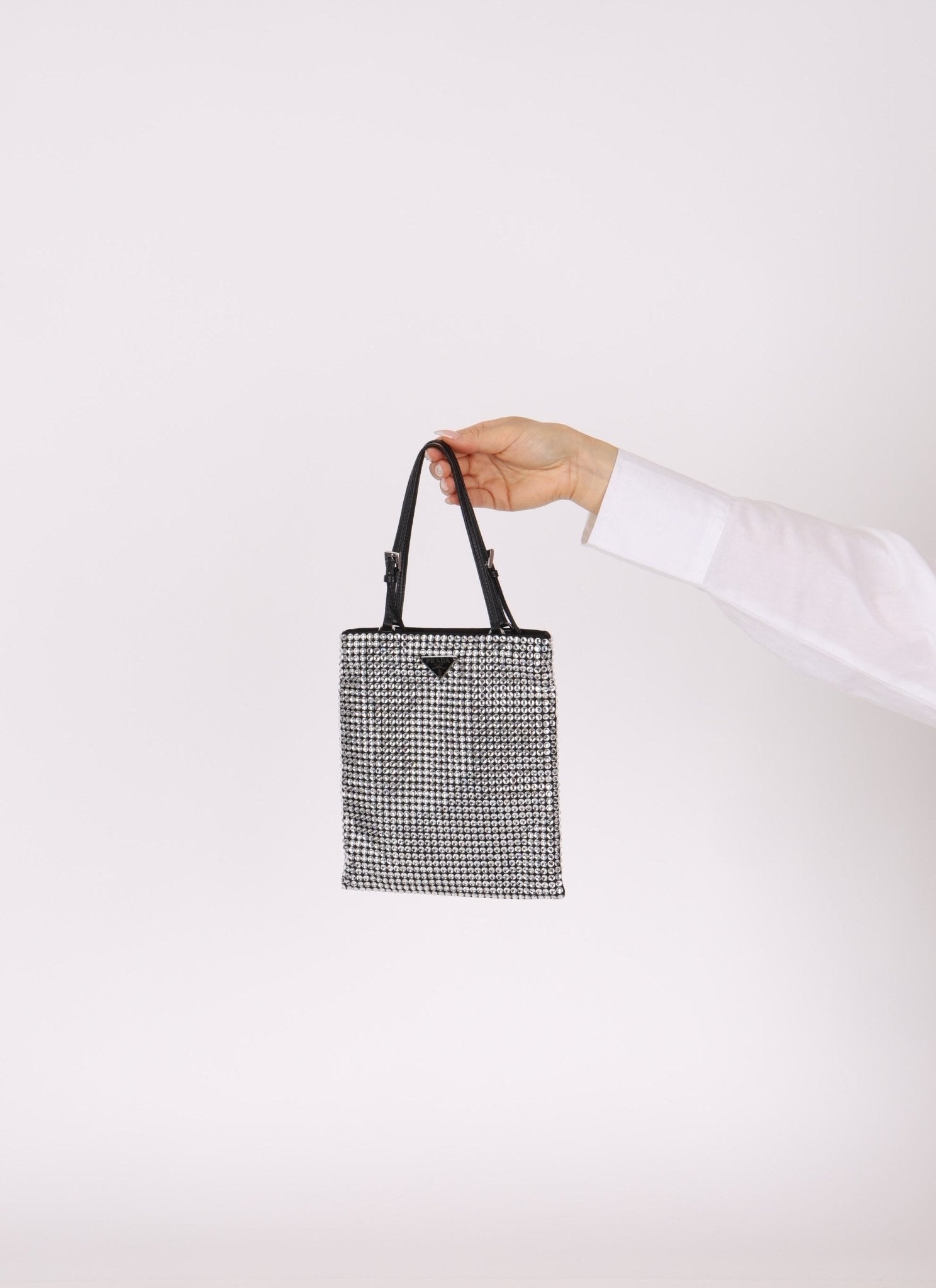 Prada Crystal Embellished Mini Tote - FashioNica