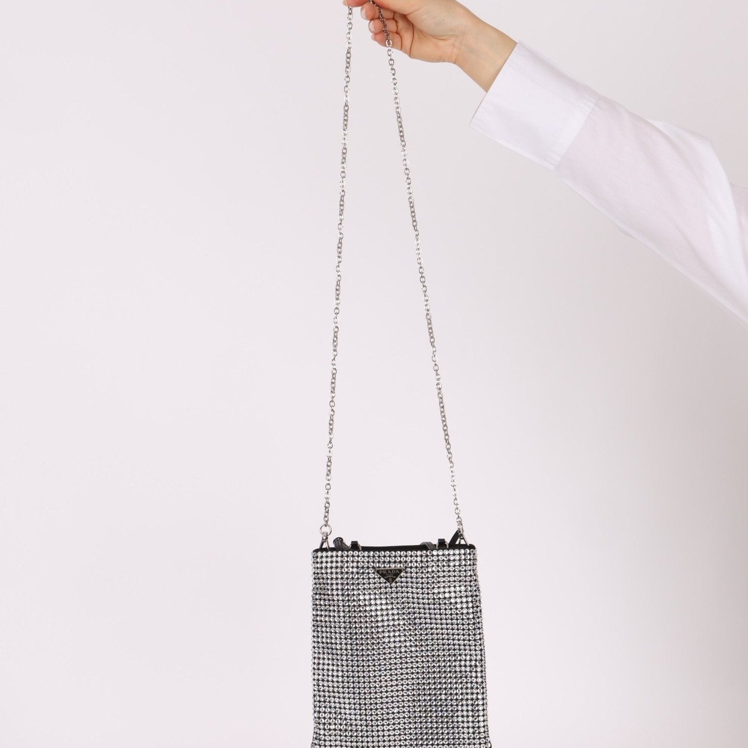 Prada Crystal Embellished Mini Tote - FashioNica