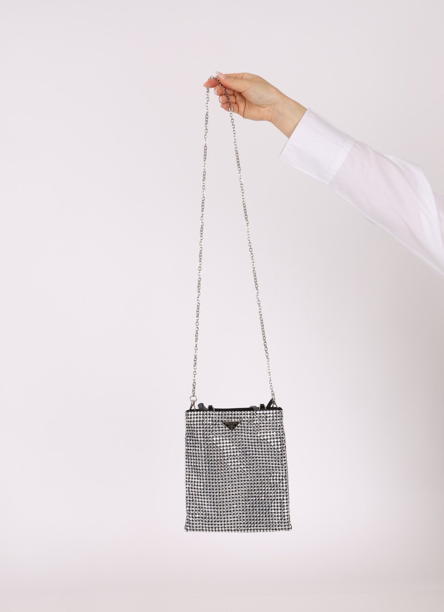 Prada Crystal Embellished Mini Tote - FashioNica