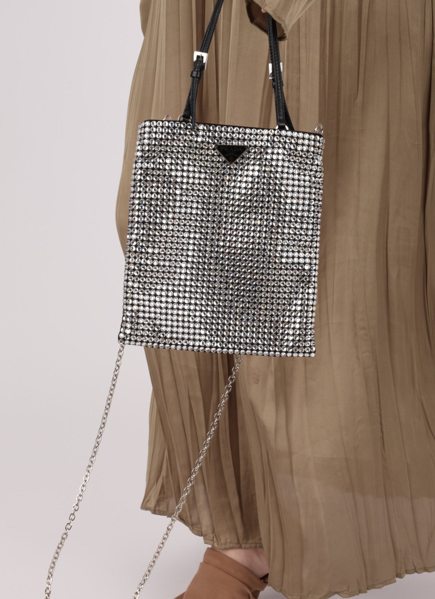 Prada Crystal Embellished Mini Tote - FashioNica