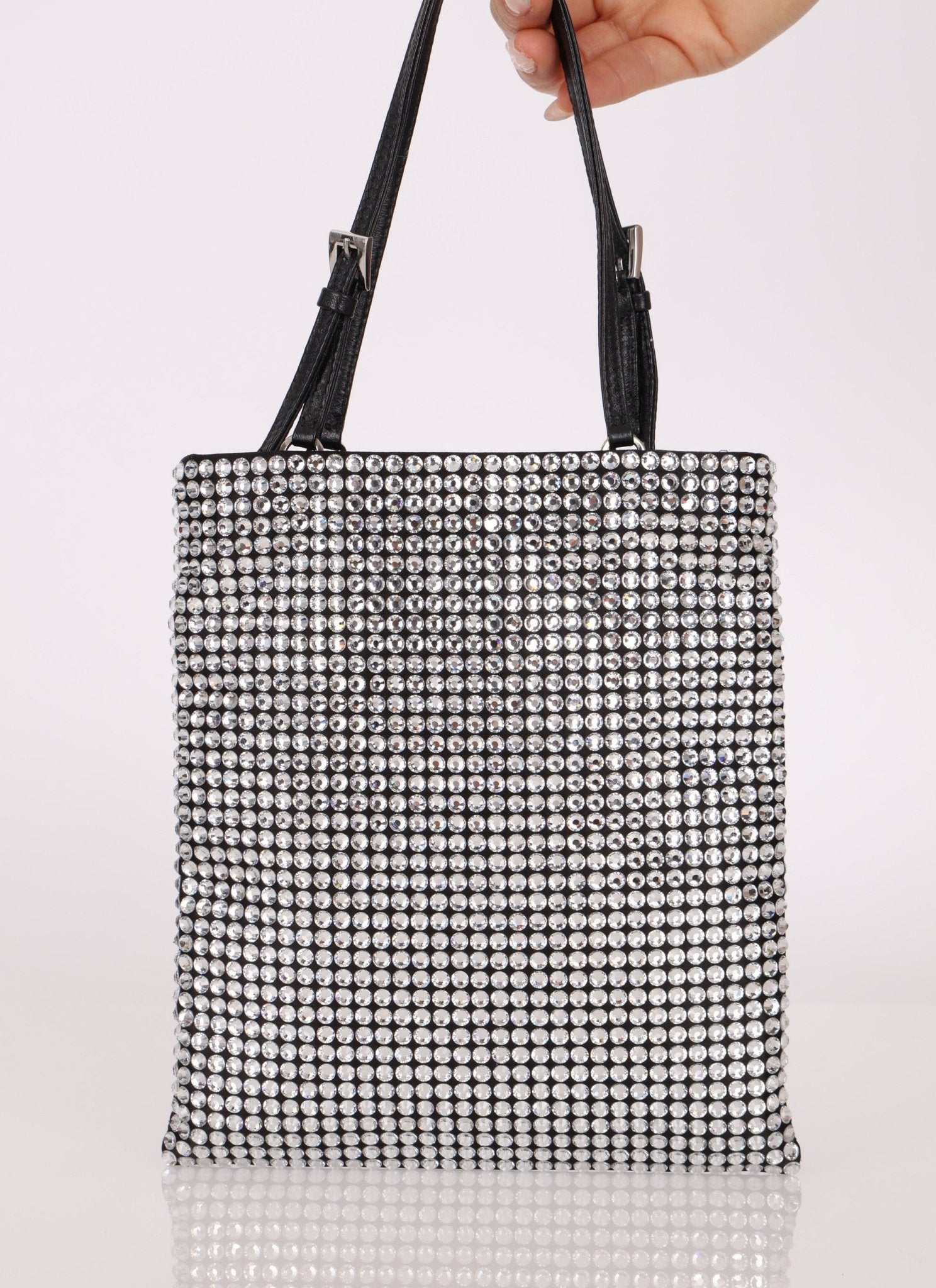 Prada Crystal Embellished Mini Tote - FashioNica
