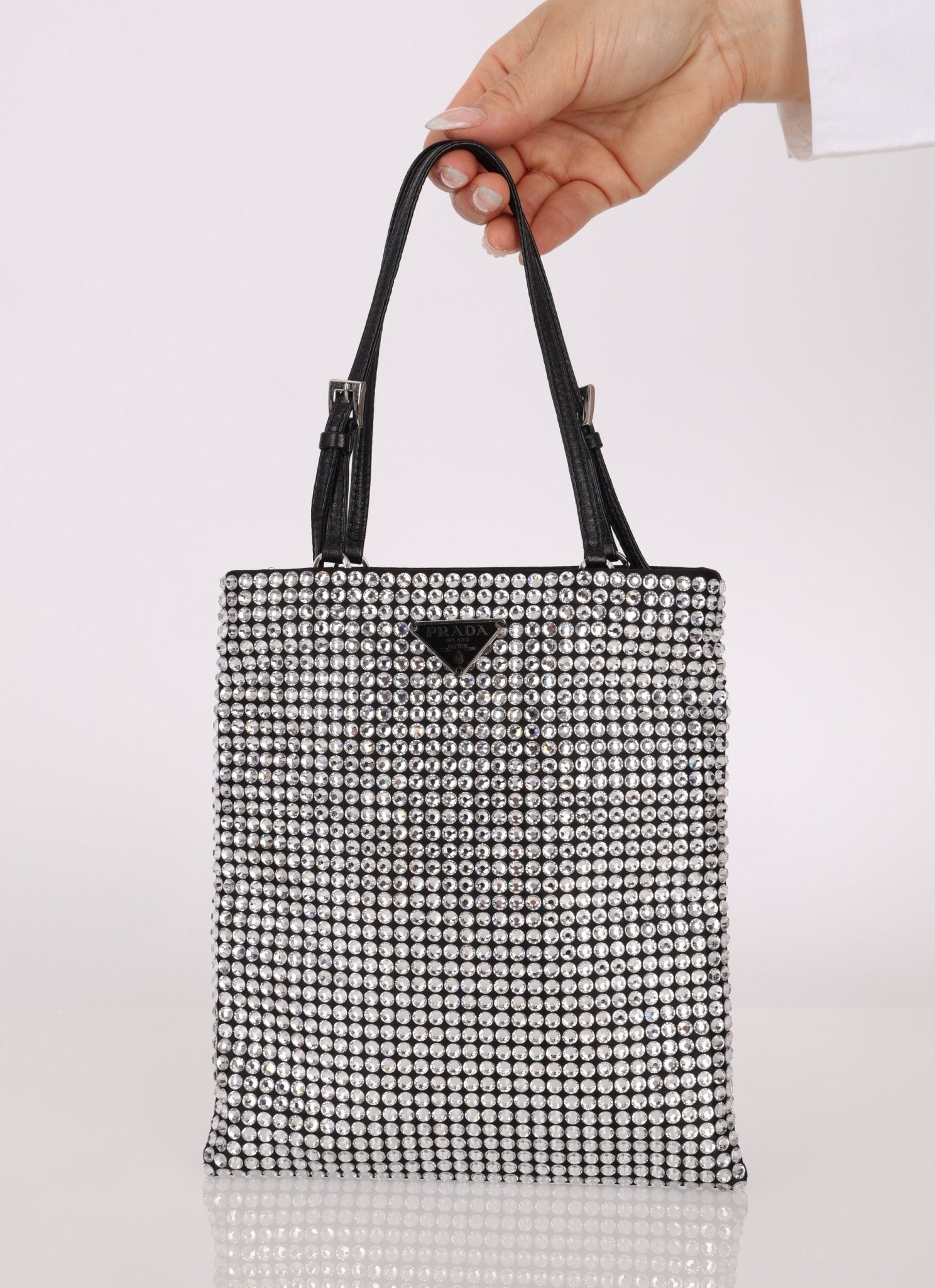 Prada Crystal Embellished Mini Tote - FashioNica
