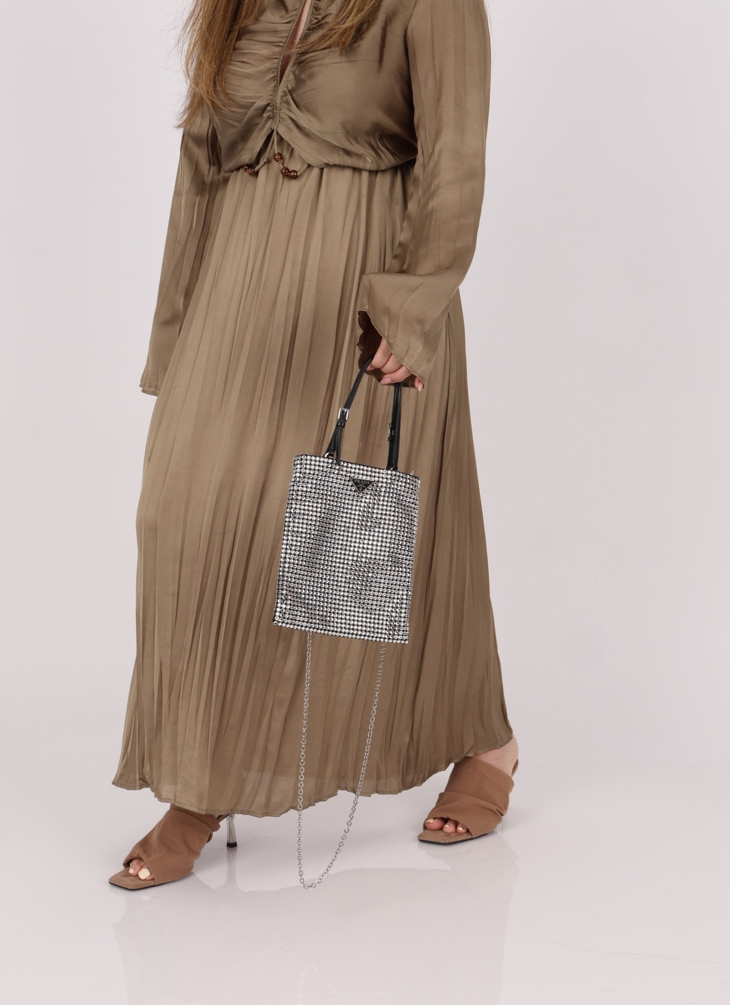 Prada Crystal Embellished Mini Tote - FashioNica