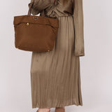 Prada Dark Khaki Nylon Tote - FashioNica